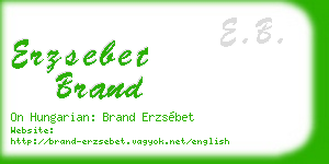 erzsebet brand business card