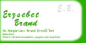 erzsebet brand business card